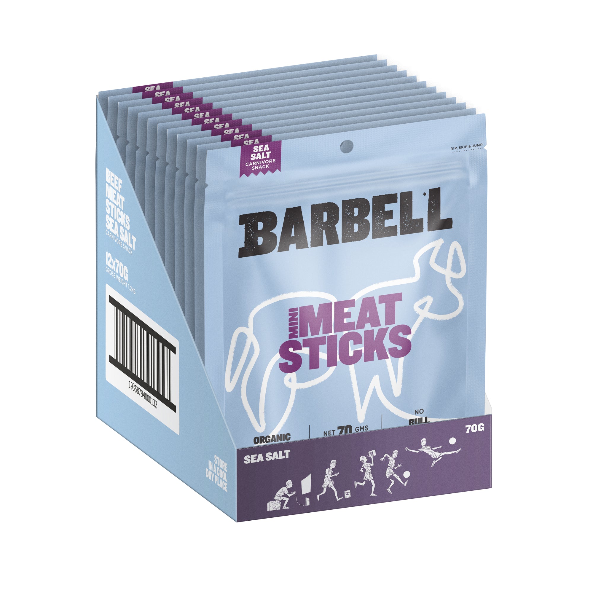 Beef Meat Sticks - Sea Salt - 70G Bags